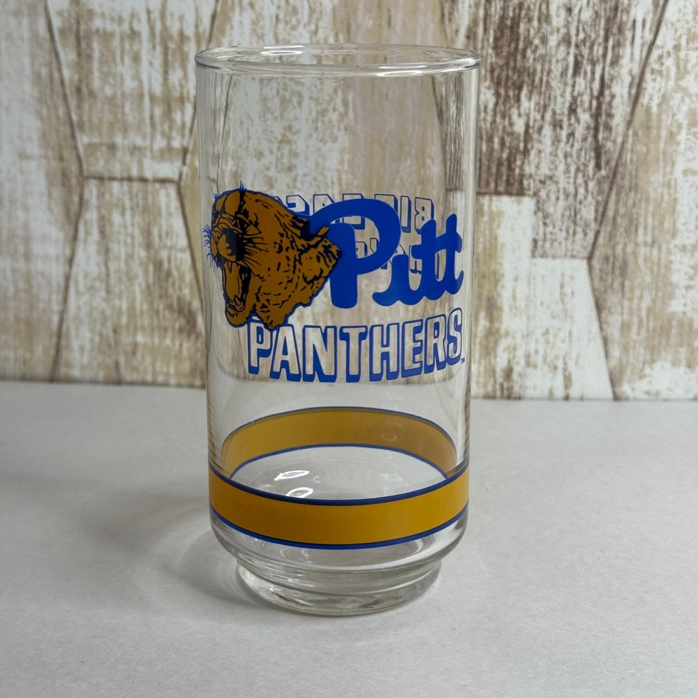 Vintage Pitt Panthers Big East Basketball Getty Oil Promo Glass Tumbler